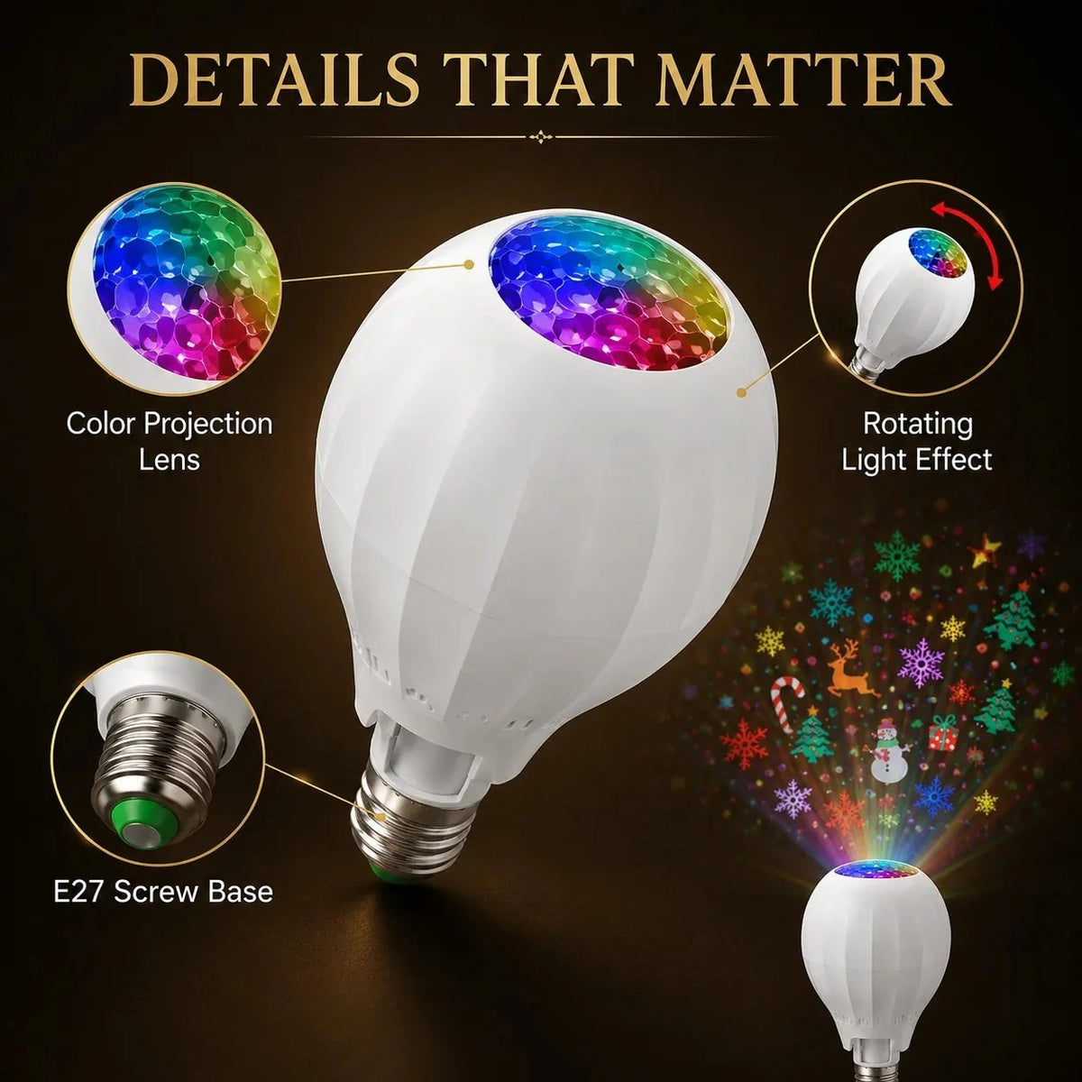 🎄🎅💡Rotating Christmas Projector Bulb