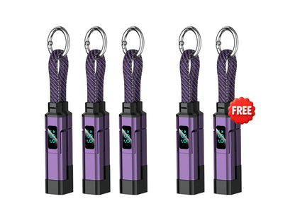 🔥Limited Time SALE 50% OFF🔥4-in-1 Digital Display Keychain Charging Cable