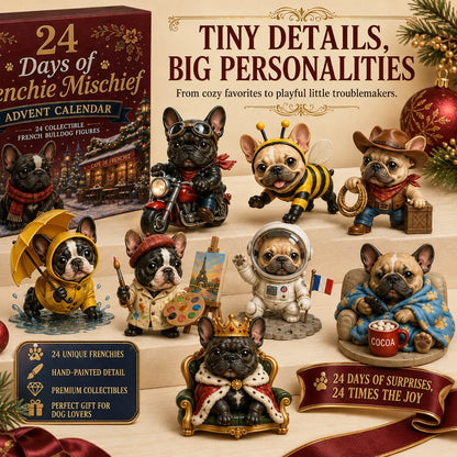 ⌛ Last Day 49% OFF — 🐶 24-Day French Bulldog Christmas Advent Calendar | 24 Unique Collectible Frenchie Characters with Different Outfits, Personalities & Daily Holiday Surprises 🎄 ✨