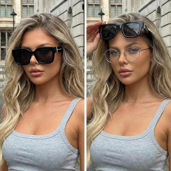 🕶️ Polarized Sunglasses for Women – UV400 Protection, Floral Frame, Fit Over Prescription Glasses