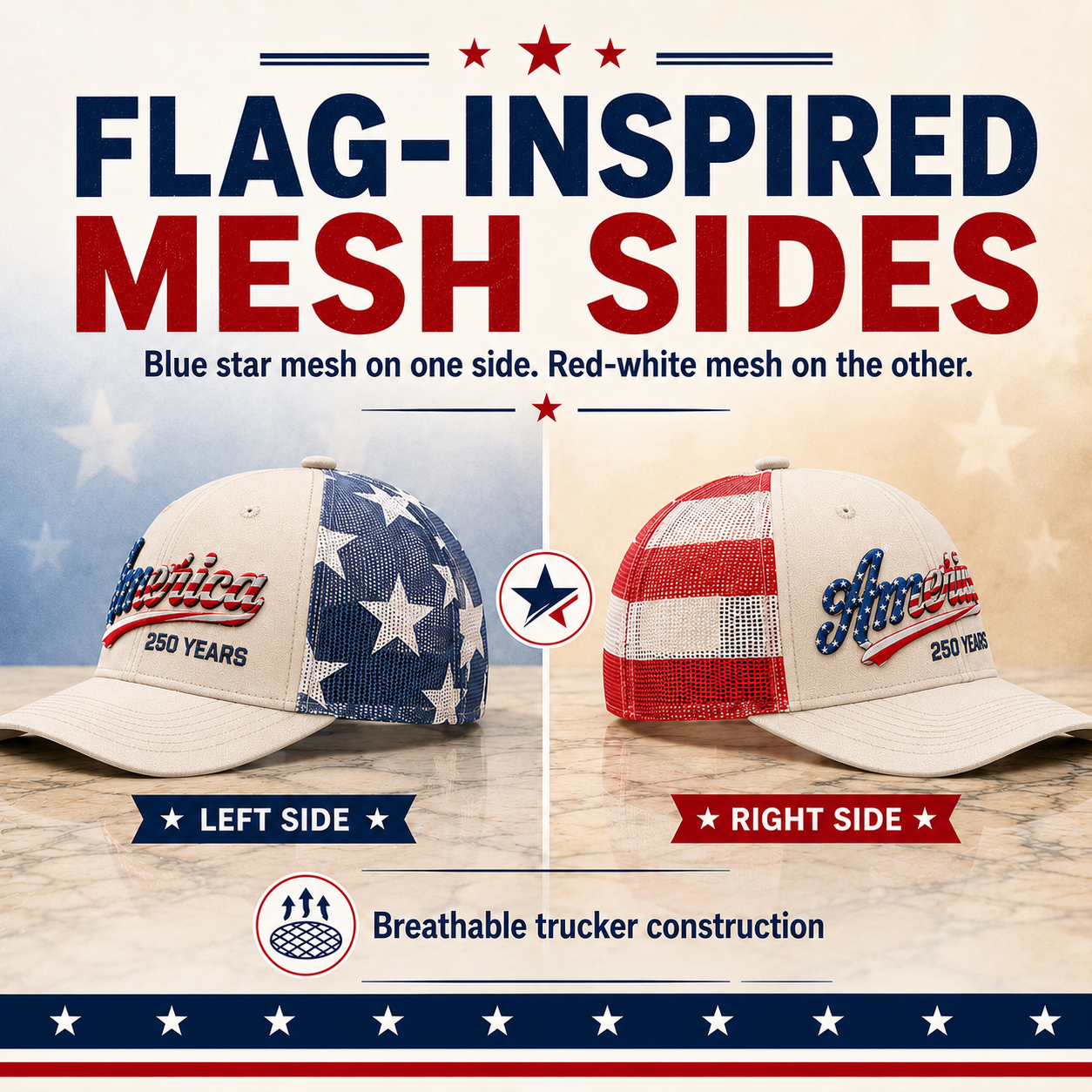 ⚡️Flash Sale ⏰️Last Day Special Price!! 👒America 250 Years Patriotic Trucker Hat