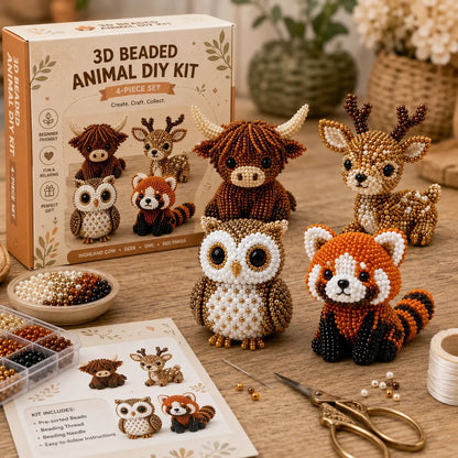 🔥Last Day 49% OFF 🧵✨ Tiny 3D Beaded Animal DIY Kit