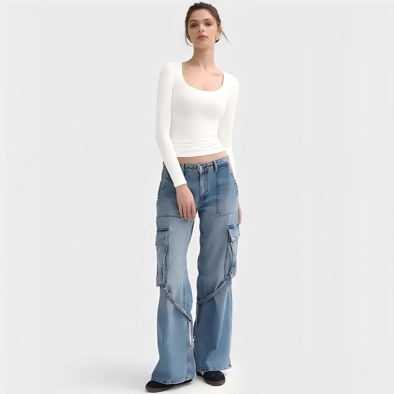 Women's Basic Double Layering Tight Slim Fit T Shirts