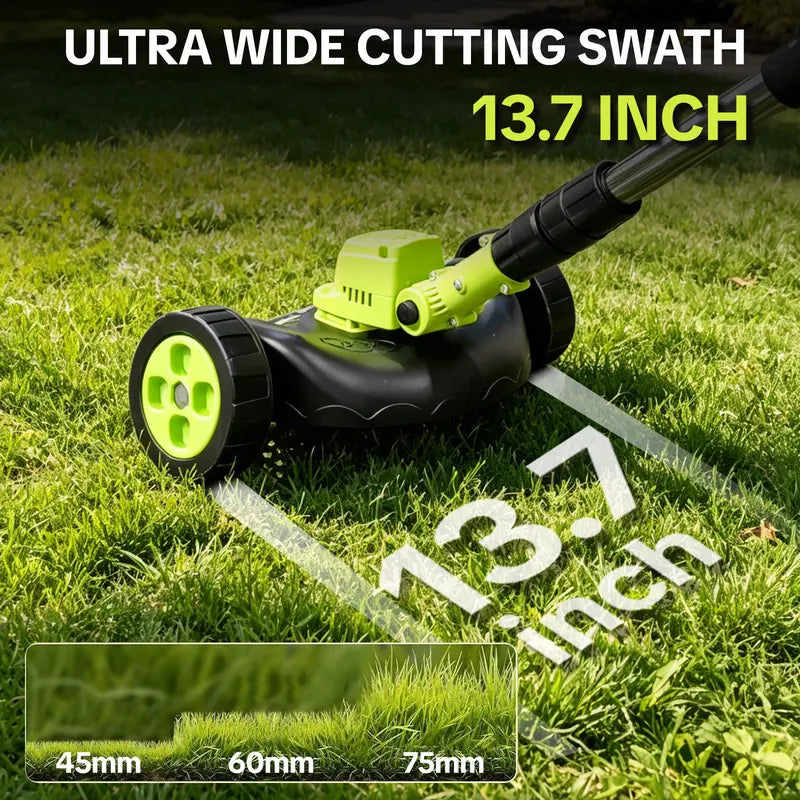 🌿⚡21V 3-in-1 Cordless String Trimmer, Edger & Mini Mower – 2 Batteries Included