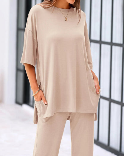 Casual Loose 2-Piece Top & Pants Set