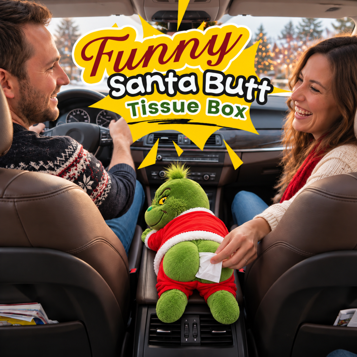 Funny Santa Butt Tissue Holder – Hilarious Christmas Gag Gift & Holiday Decor