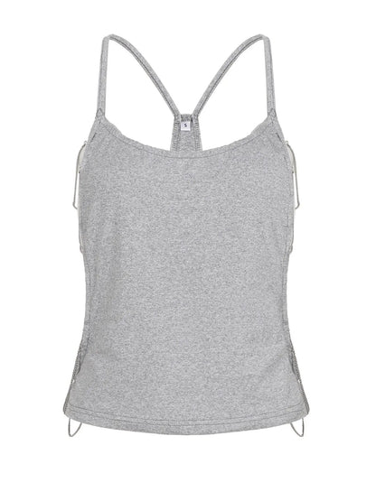 Backless Chain Halter Camisole Top for Y2K Party Outfits