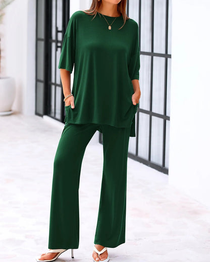 Casual Loose 2-Piece Top & Pants Set