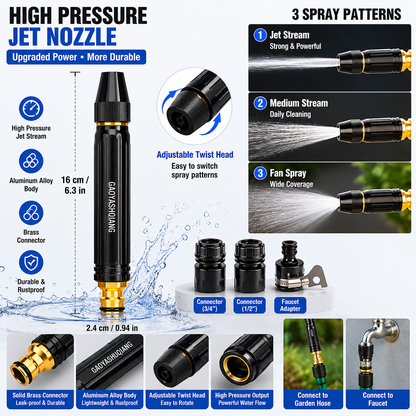 🚀Last Day 50% OFF✨Heavy Duty Adjustable Twist Hose Nozzle Jet Sweeper Nozzle