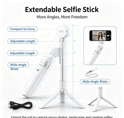📸4-in-1 Magnetic Phone Grip & Selfie Stick Tripod with Zoom Control