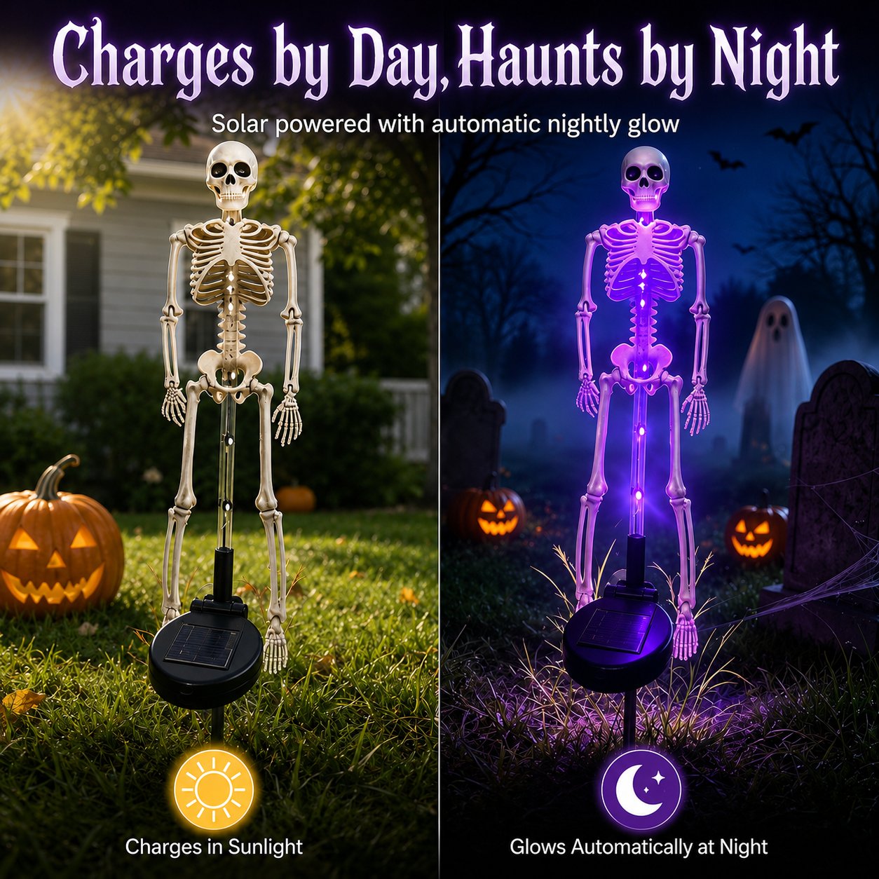 Solar Skeleton Yard Stake Light
