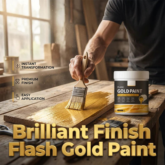 💐Water-Based Flash Gold Paint – Versatile for Canvas, Wood & Ceramic 🎨🖌️