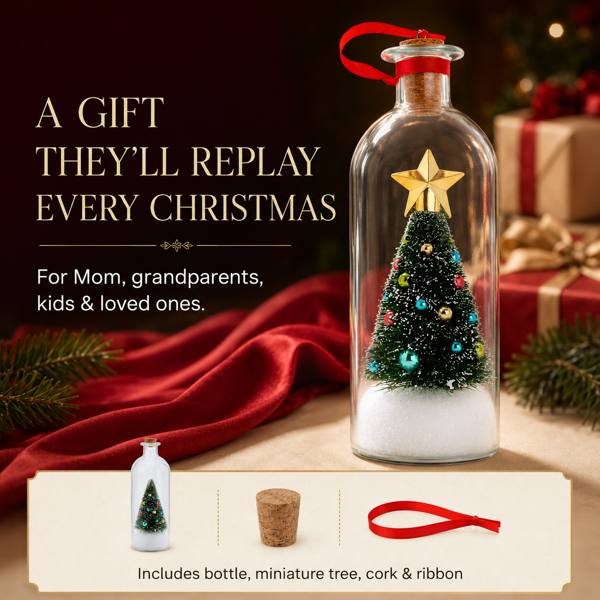 🎁Recordable Christmas Tree Keepsake – Personalized Voice Message Gift