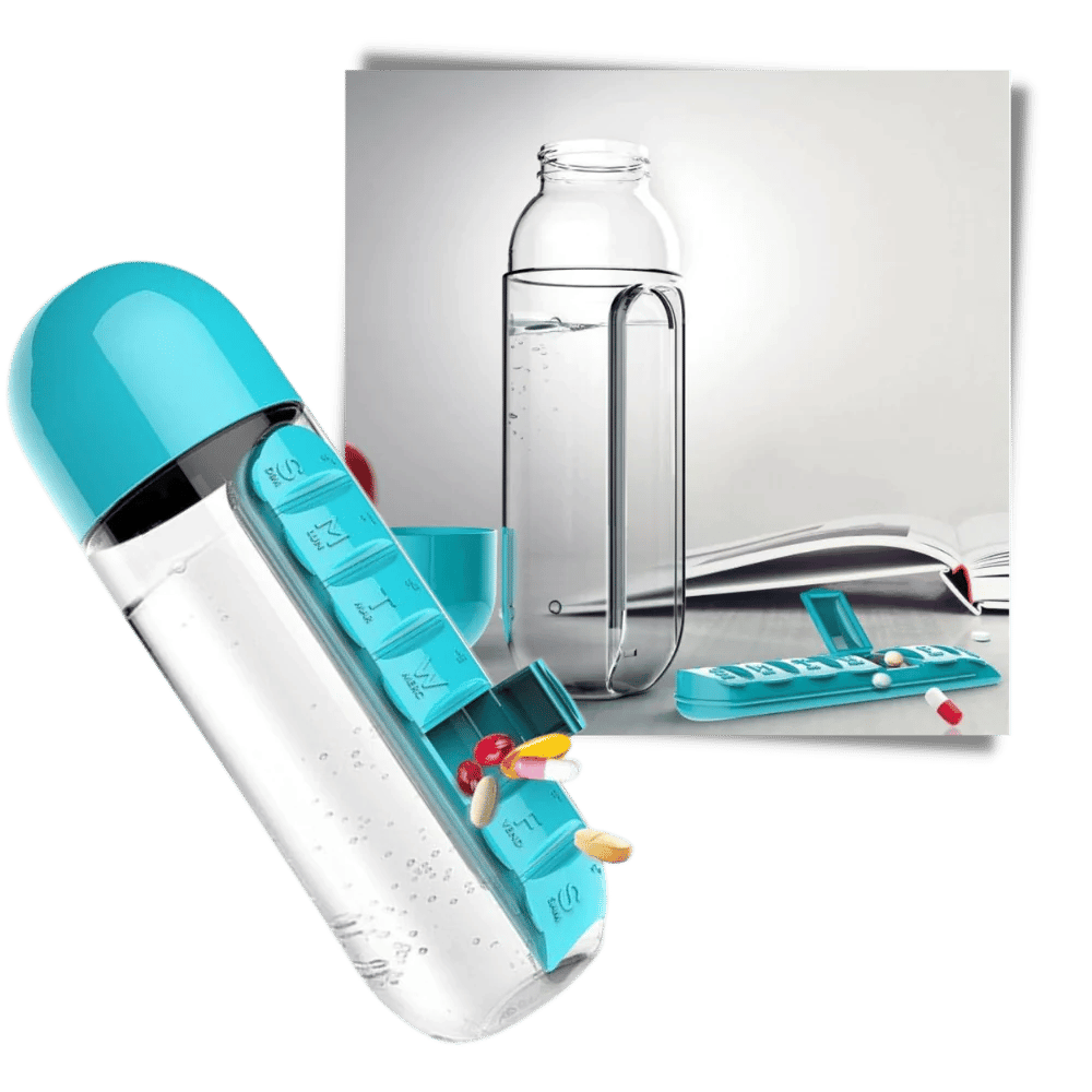 Multi-Use Pill & Water Bottle for Travel (600 Ml, Mix Color)
