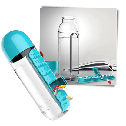 Multi-Use Pill & Water Bottle for Travel (600 Ml, Mix Color)