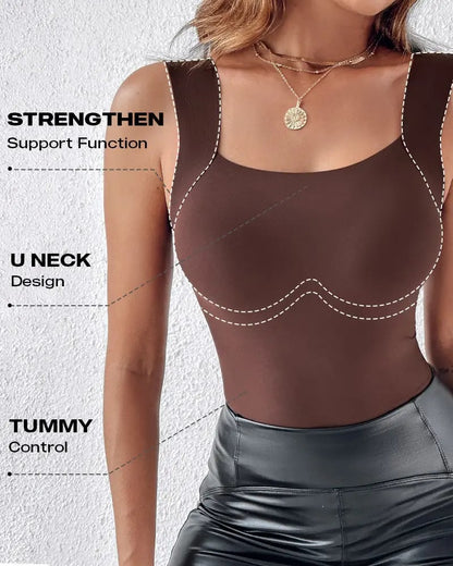 U-Ausschnitt Shapewear Tanktop mit integriertem BH
