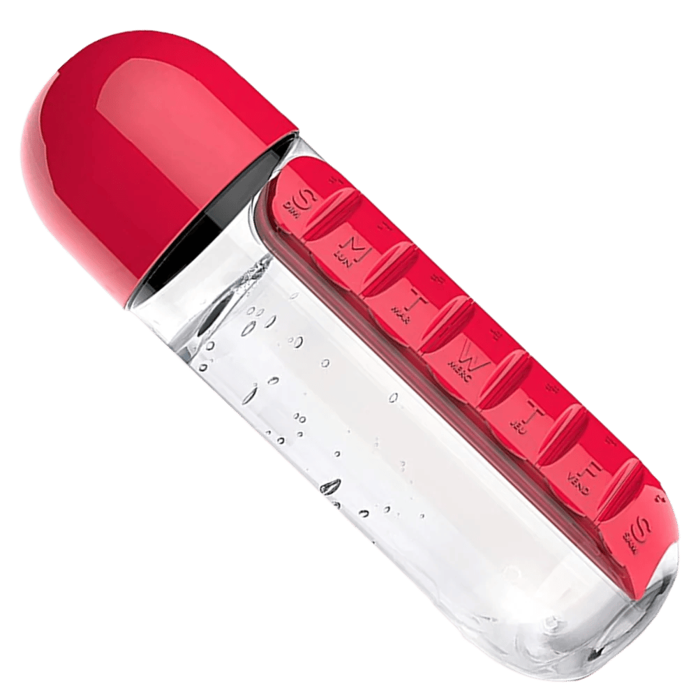 Multi-Use Pill & Water Bottle for Travel (600 Ml, Mix Color)