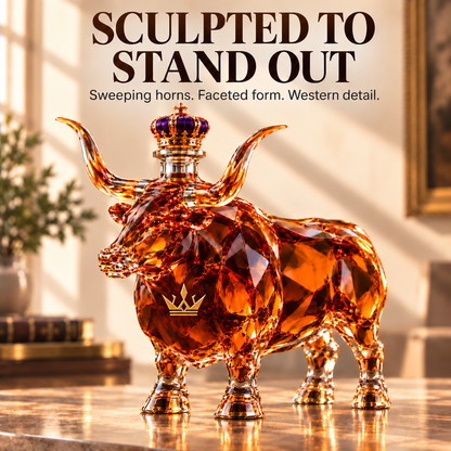 👑Western Bull Whiskey Bottle🐂Embossed display gift box