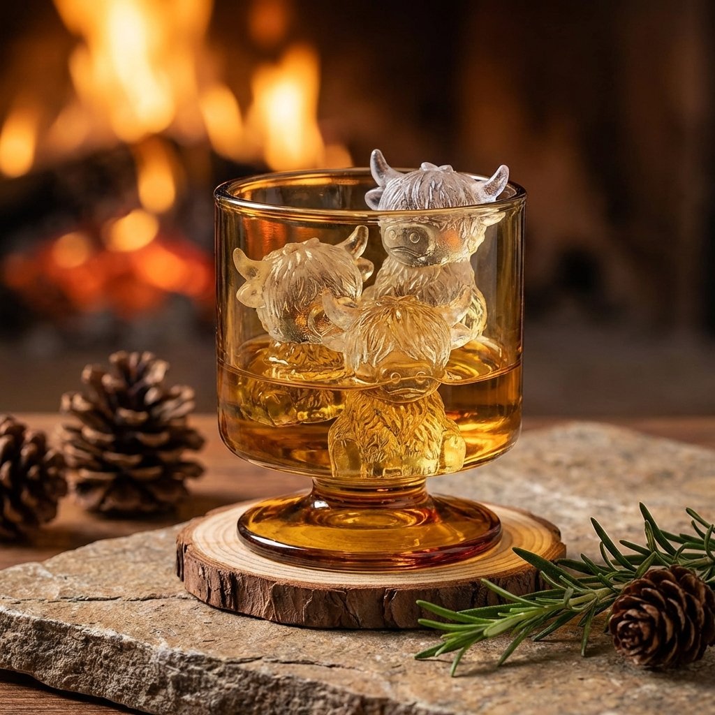⏰Last day Promotion🐮 Mini Highland Cow Ice Cube & Dessert Mold 🧊🍪 Cute 3D Ice for Drinks, Parties & Gifts💕