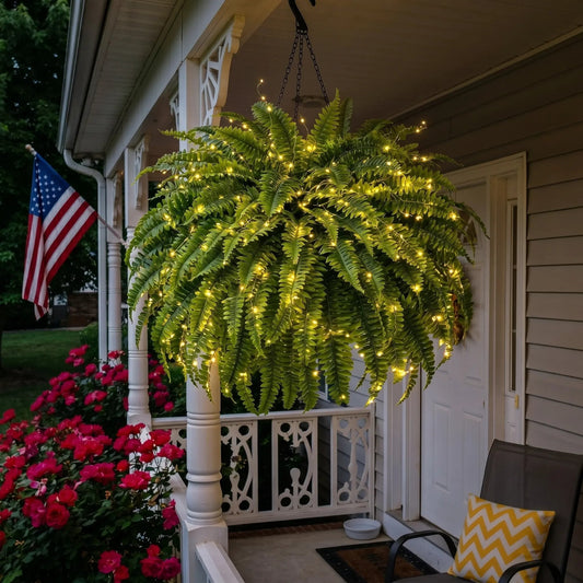 Fgorre Glowing Boston Fern with Lights