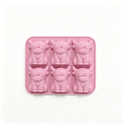 ⏰Last day Promotion🐮 Mini Highland Cow Ice Cube & Dessert Mold 🧊🍪 Cute 3D Ice for Drinks, Parties & Gifts💕