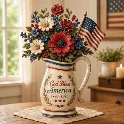 ⏰Last day Promotion 🌹Handmade America’s 250th Anniversary Patriotic Floral Décor