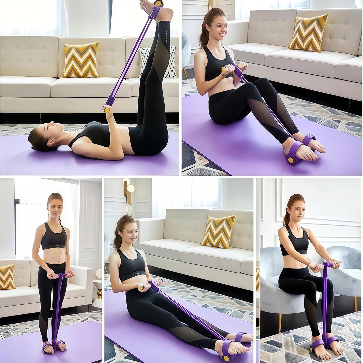 💪All-in-One Home-Fitnessgerät für Gewichtsverlust & Muskelaufbau🔥8-Schlauch-Pedalwiderstandsgerät – abnehmbares und einstellbares Pedalwiderstandsgerät