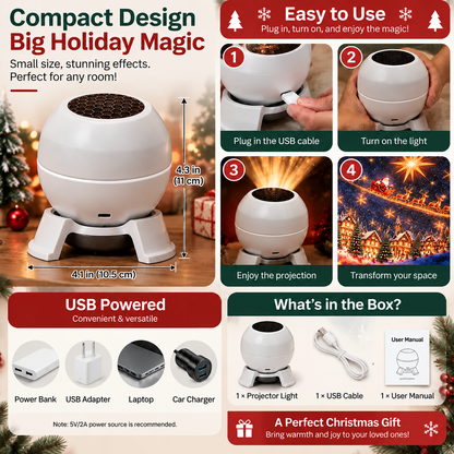 ✨Christmas Rotating Projector Light – 8 Festive Scenes🎄