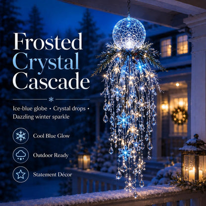 ✨ Crystal Cascade Christmas Lights – Hanging Snowflake & Crystal LED Décor ❄️