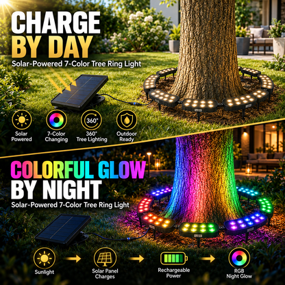 ✨Solar RGB Tree Ring Lights – Color-Changing Outdoor Landscape Lighting