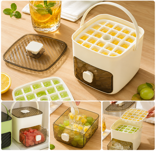 🔥 50% OFF Flash Sale❄️Handled Press-Type Ice Cube Tray (Double-Layer)