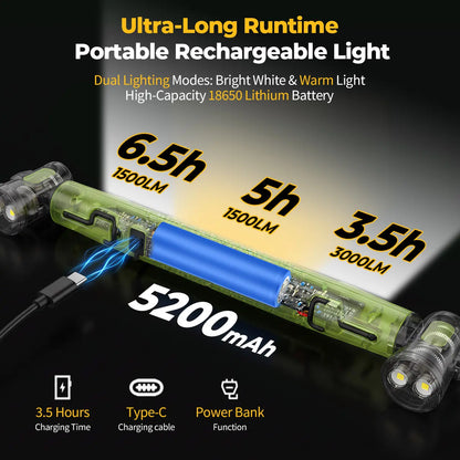 【FathersDayGift】🛠️ 3000LM Cordless Under Hood Work Light Bar for Car Repair & Garage Use