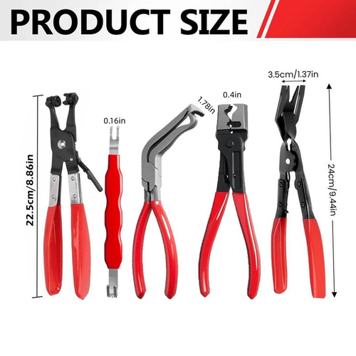 🔧 5-Piece Automotive Electrical Disconnect Pliers Kit – Connector & Clip Removal Tools
