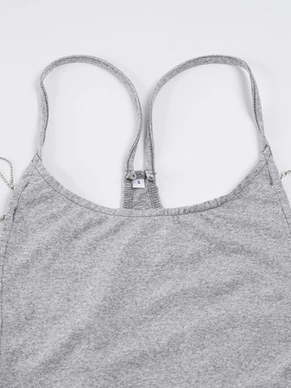 Backless Chain Halter Camisole Top for Y2K Party Outfits