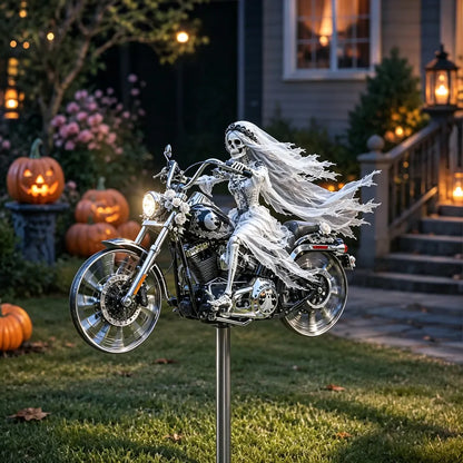 🎃 BikerSpooky Halloween Motorcycle Garden Windmill 🏍️