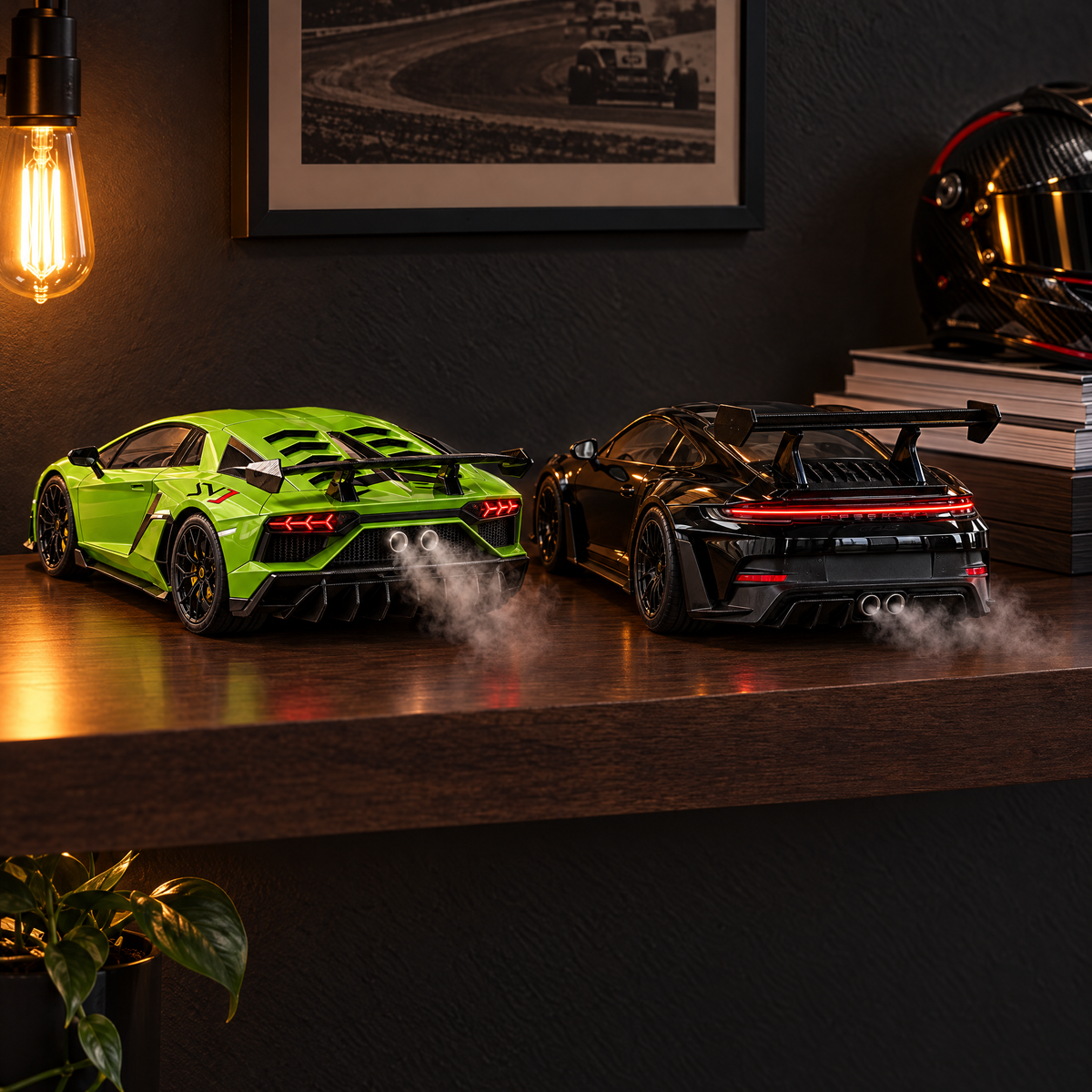 🏎️💨 Sports Car Model with Exhaust Mist Effect – Gift for Car Lovers