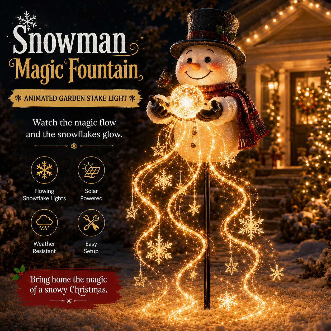 🎅Christmas Early Discount 49% Off ✨Snowman Magic Fountain Garden Light