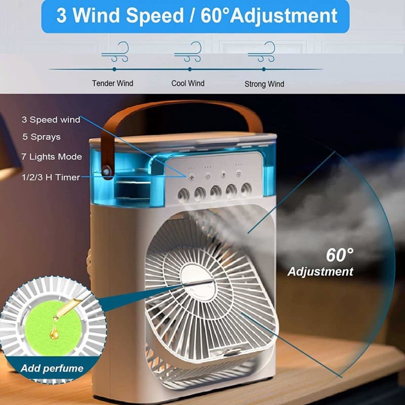 Mini Air Conditioner Fan Premium Cooling Fan Spray Fan