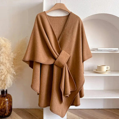 Women's Solid Color Cape Shawl Casual Elegant Wrap Shawl