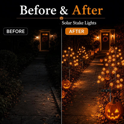 🏆 Top Selling Halloween Outdoor Decor 🔥Solar Pumpkin Pathway Lights