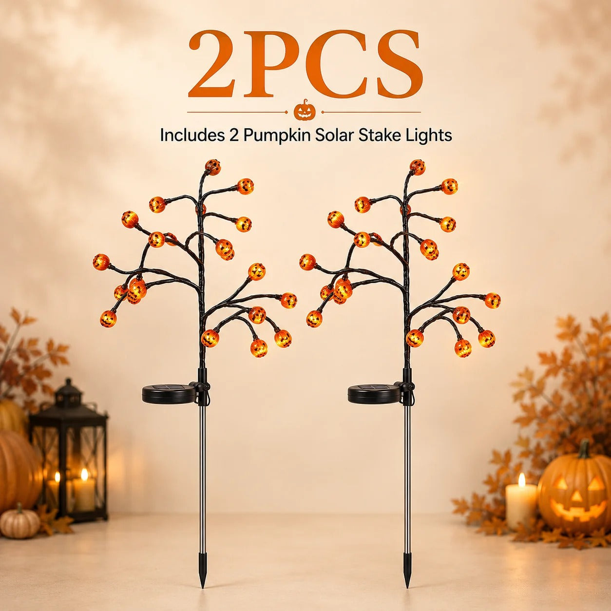 🏆 Top Selling Halloween Outdoor Decor 🔥Solar Pumpkin Pathway Lights
