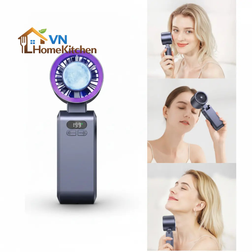 Upgraded Handheld Portable Turbo Fan with Ice Cooler & Variable Speed