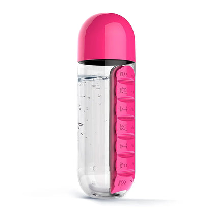 Multi-Use Pill & Water Bottle for Travel (600 Ml, Mix Color)