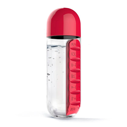 Multi-Use Pill & Water Bottle for Travel (600 Ml, Mix Color)