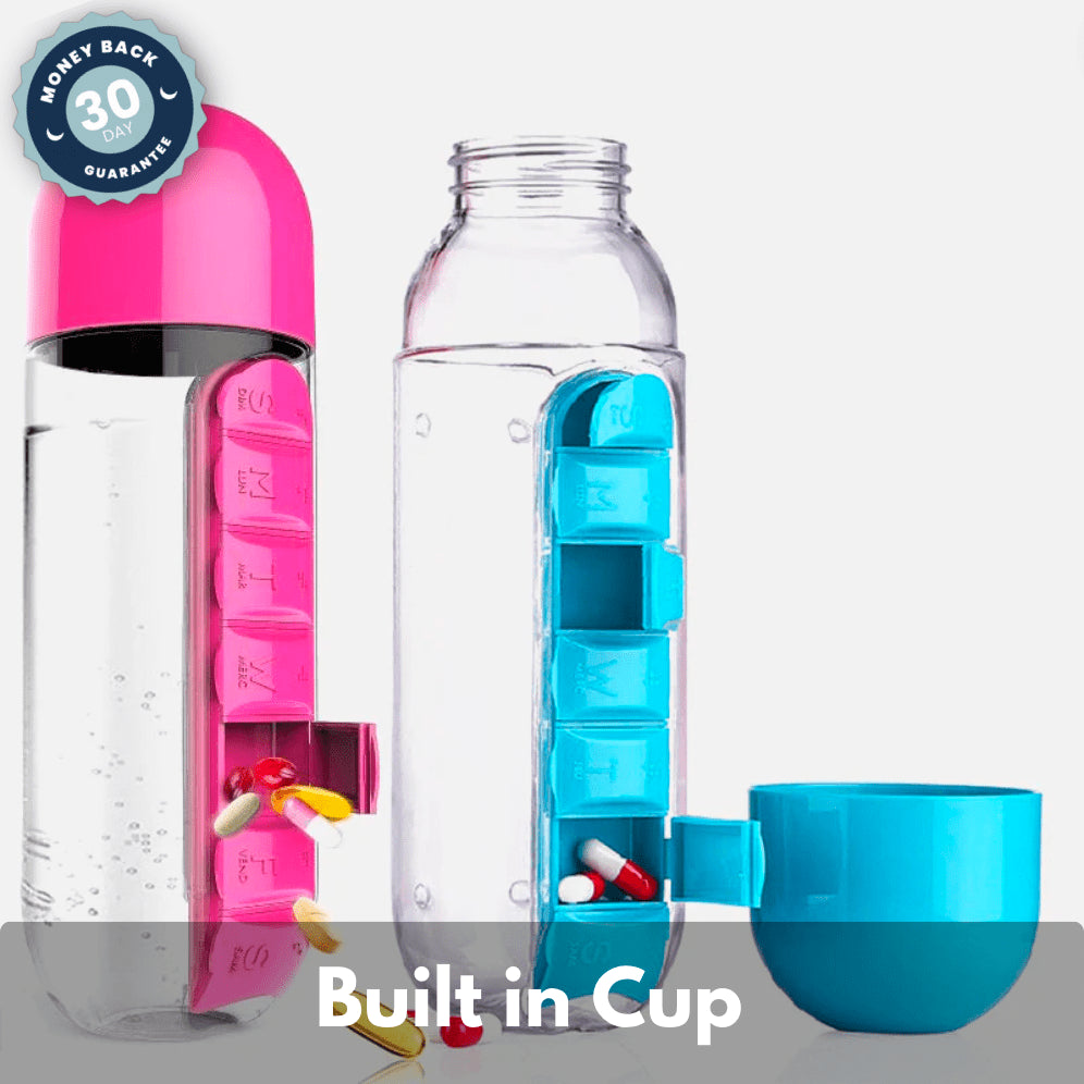 Multi-Use Pill & Water Bottle for Travel (600 Ml, Mix Color)