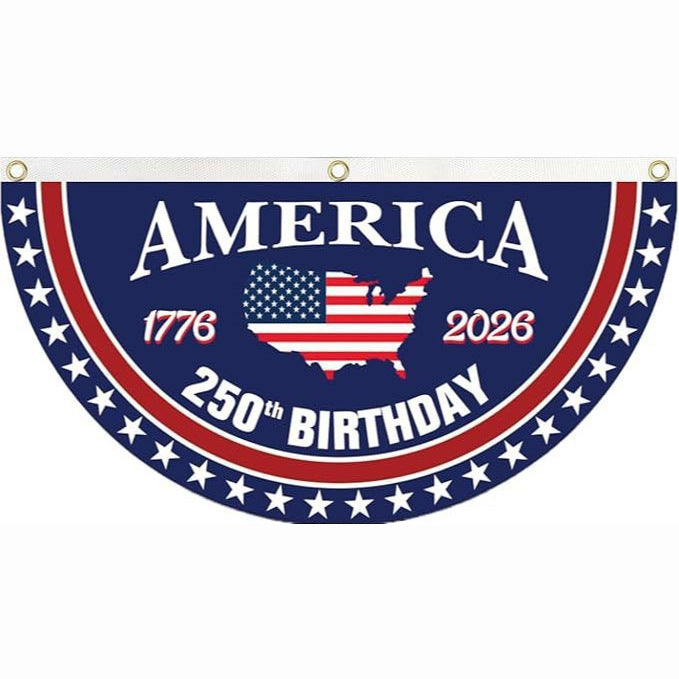 ⏰Last day Promotion🏆🗽USA 250th Anniversary Flag Half Round Banner🦅