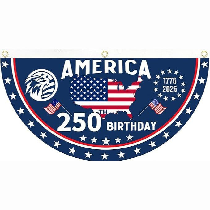 ⏰Last day Promotion🏆🗽USA 250th Anniversary Flag Half Round Banner🦅