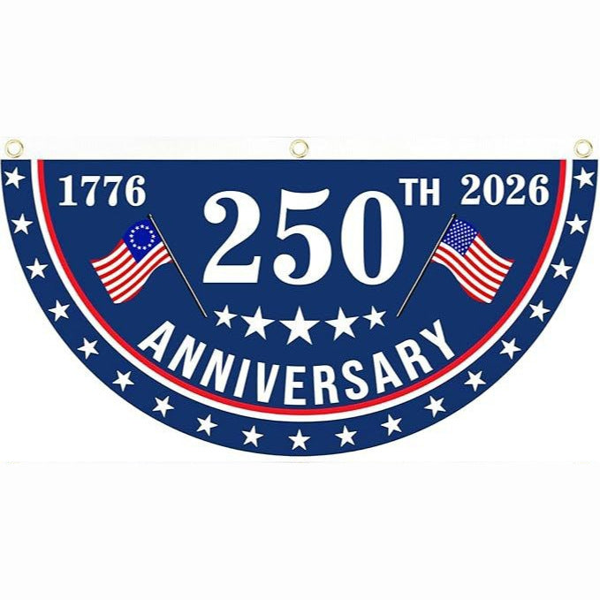 ⏰Last day Promotion🏆🗽USA 250th Anniversary Flag Half Round Banner🦅