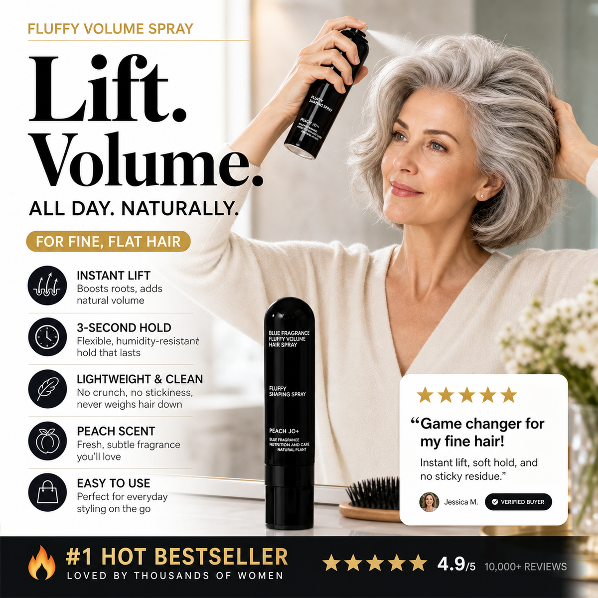 ✨Buy 3 Get 2 FREE ✨Instant Volume for Flat Hair -Lightweight, Bouncy & Full-Looking All Day
