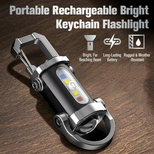 Fgorre Rechargeable Keychain Flashlight , USB-C & 7 Light Modes